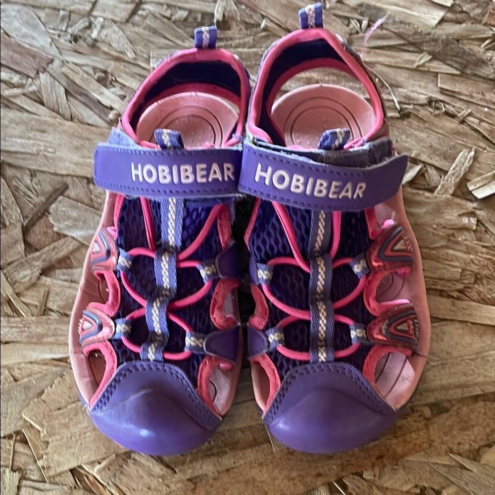 Hobibear Purple and Pink Sport Sandals with Velcro Closure